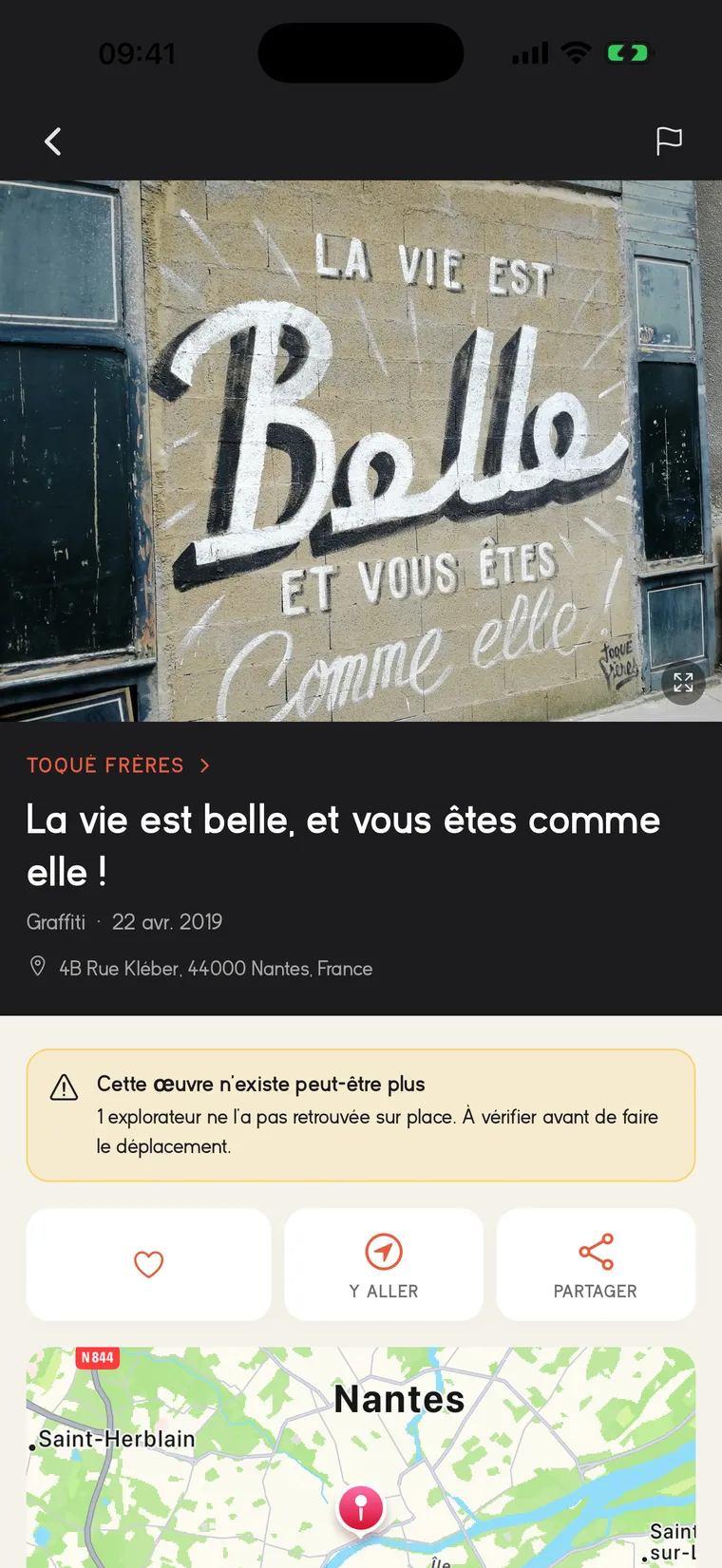 Signaler un mur repeint ou disparu, en deux gestes